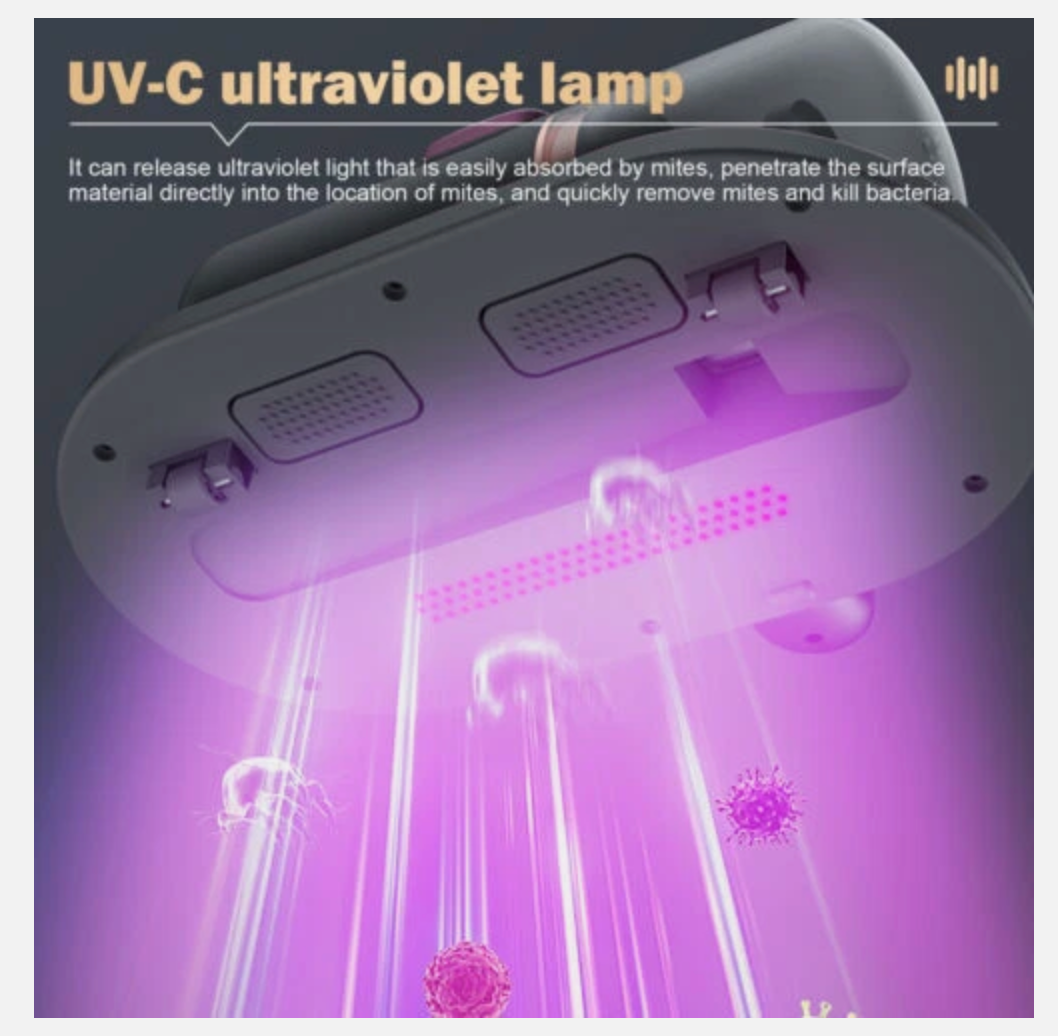 Cordless Dust Mite Remover Vacuum UV Cleaner 10000kpa Home Bed Sofa Mattress Kit