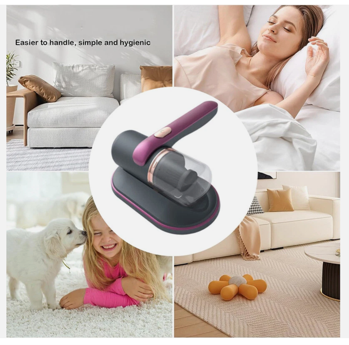 Cordless Dust Mite Remover Vacuum UV Cleaner 10000kpa Home Bed Sofa Mattress Kit