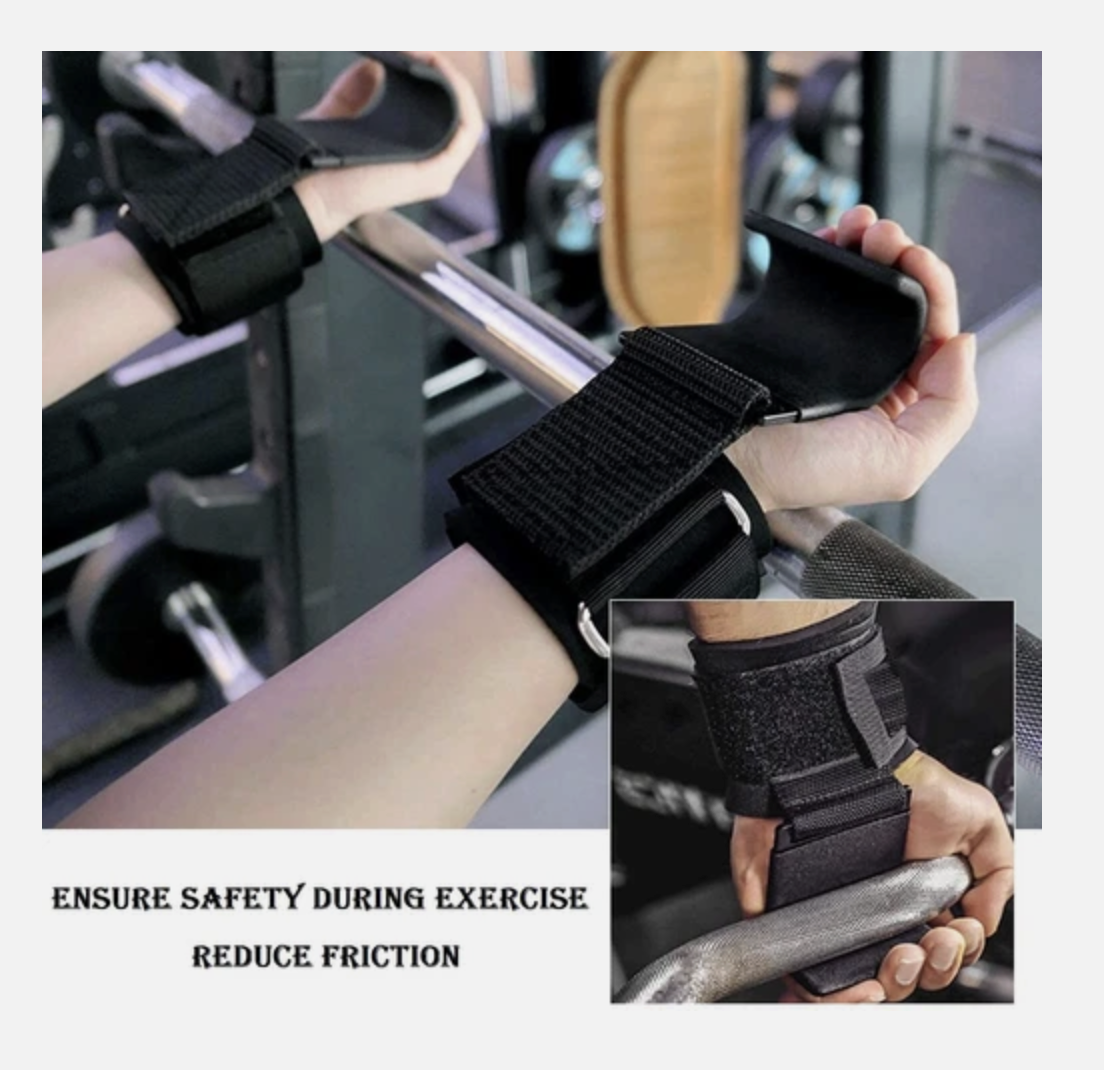 WEIGHT LIFTING POWER HOOKS POWER GRIPS WRIST SUPPORT BAR STRAPS GYM HOOK GLOVES