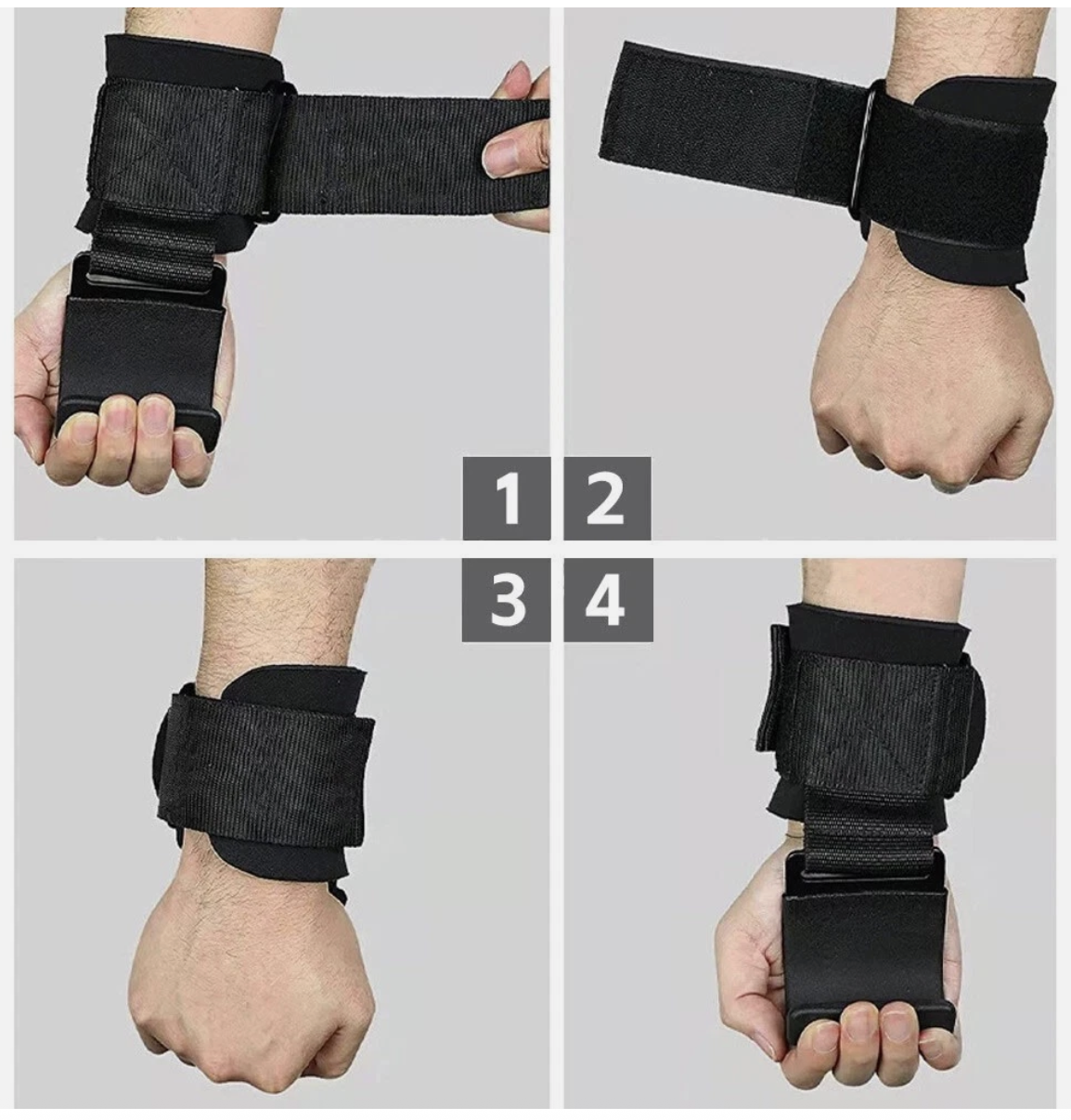 WEIGHT LIFTING POWER HOOKS POWER GRIPS WRIST SUPPORT BAR STRAPS GYM HOOK GLOVES