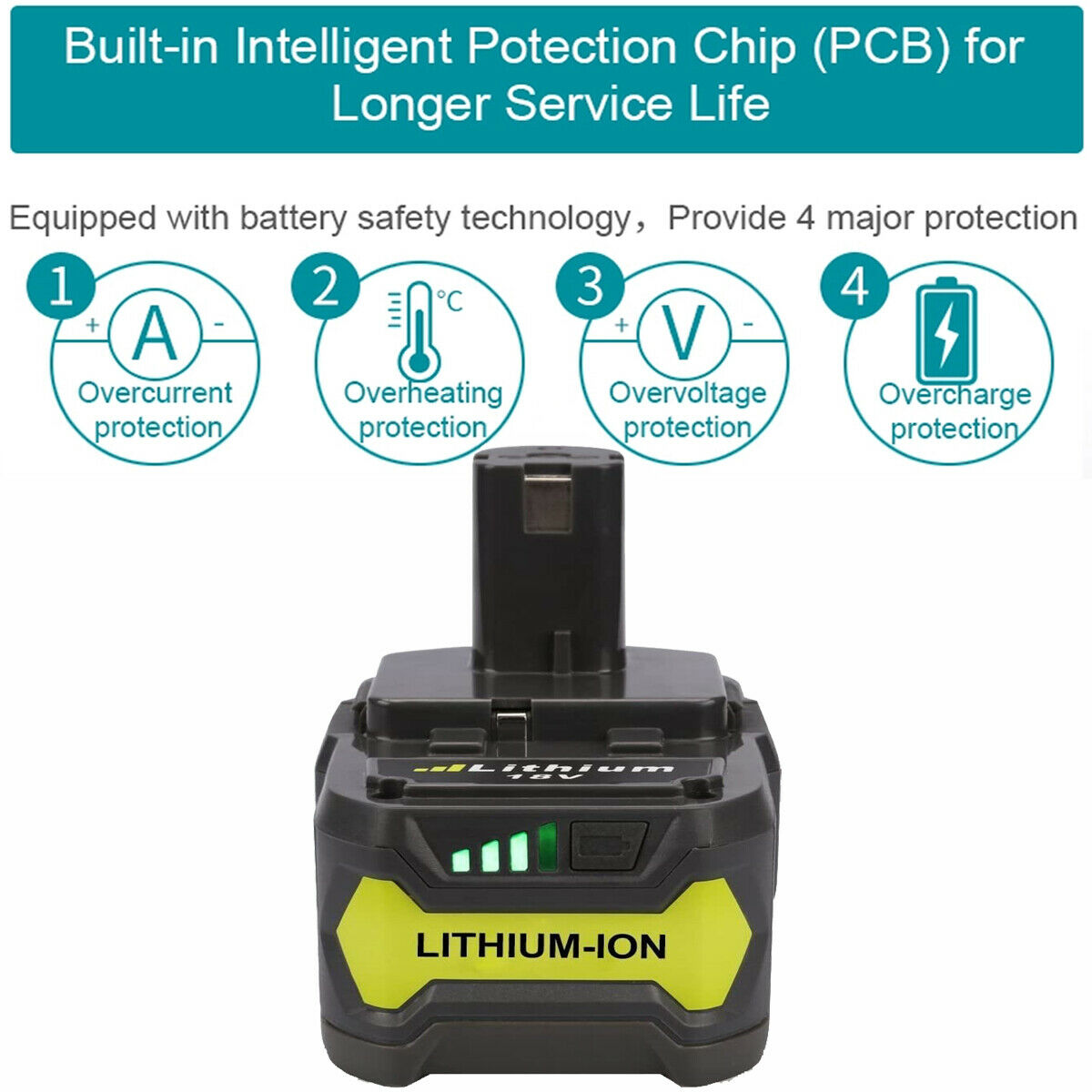 For Ryobi ONE+ Plus Tools Battery replacement