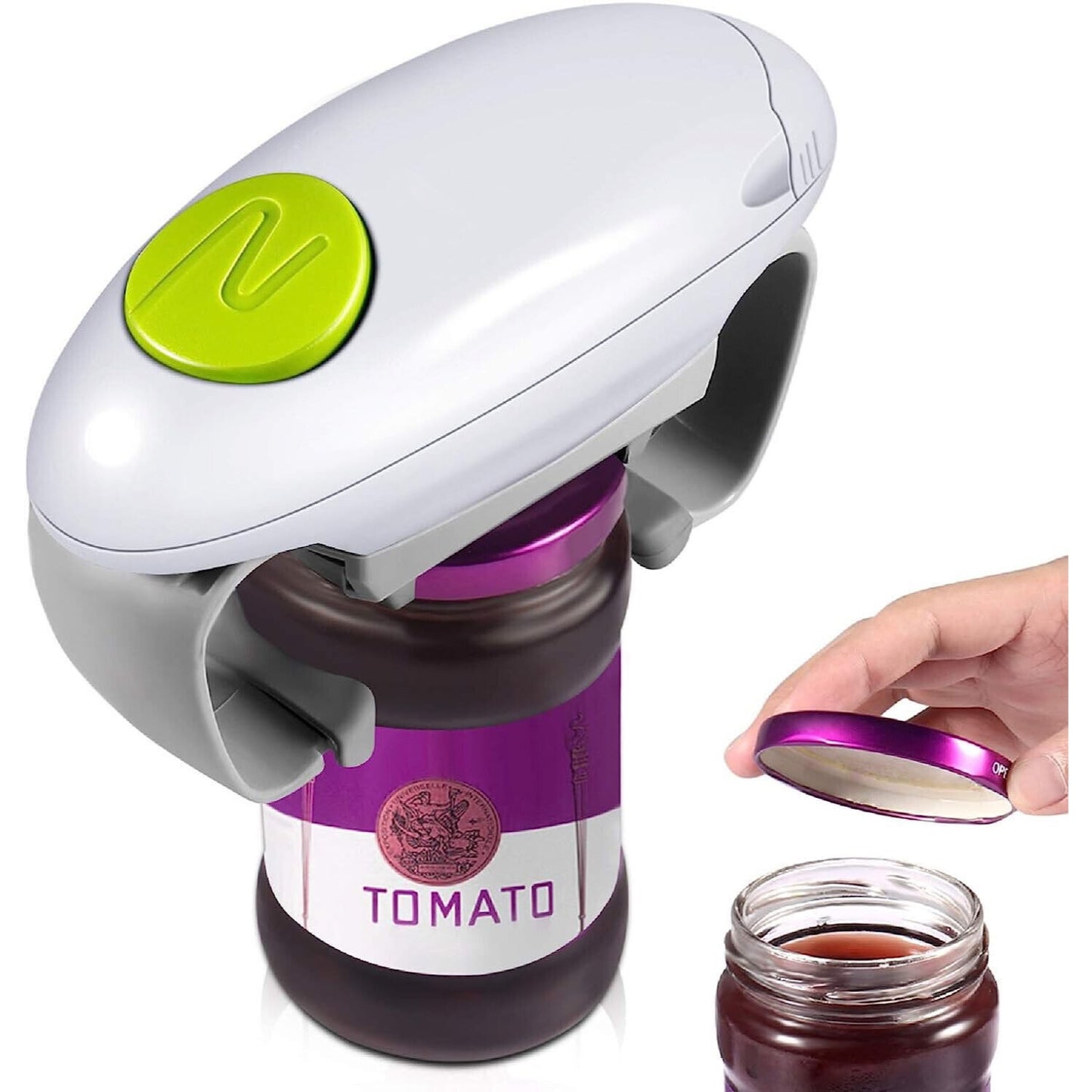 One-Touch Electric Jar Opener – Hands-Free Automatic Can & Bottle Opener