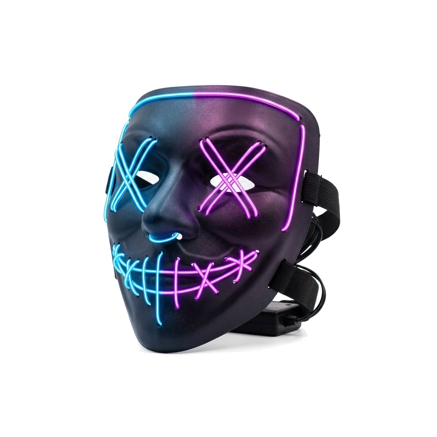 LED Purge Mask — Mystic | Light Up EL Wire Halloween & Rave Costume Mask | 3 Modes