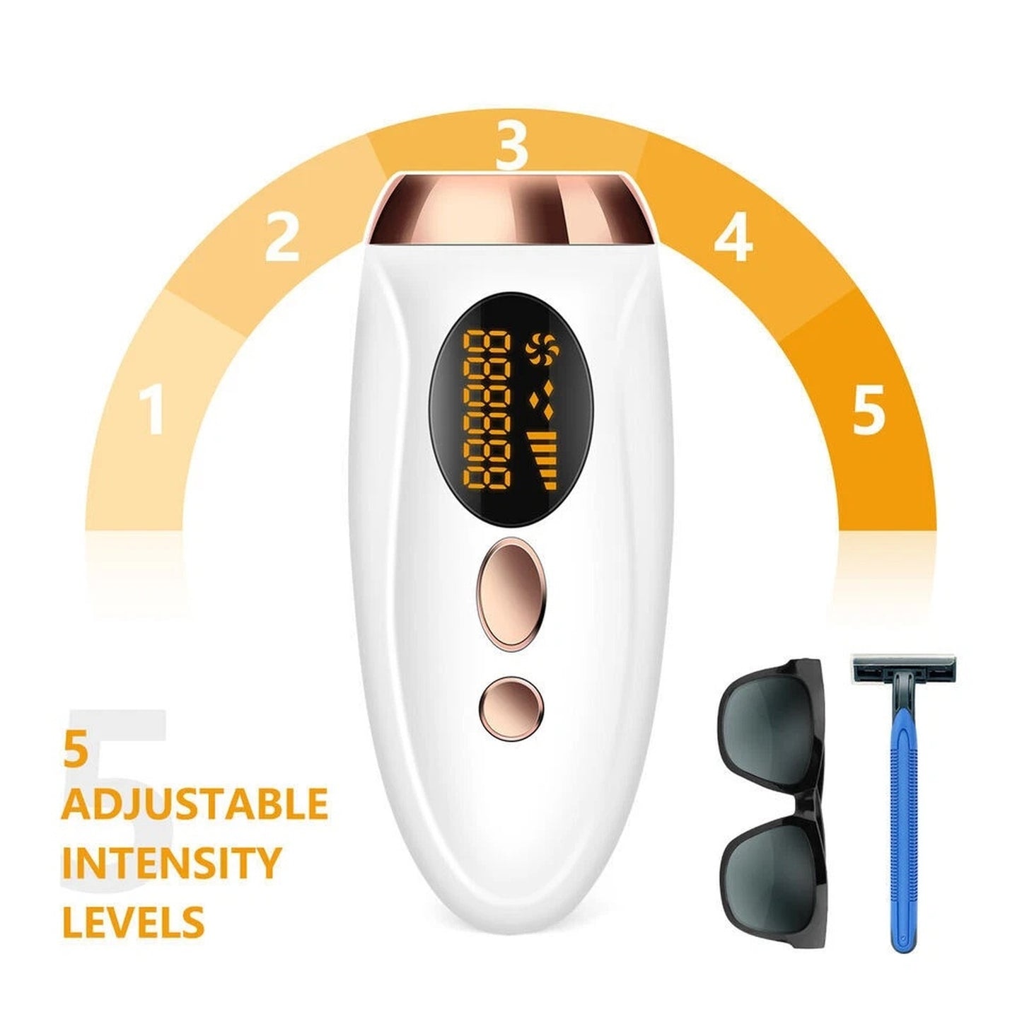 IPL Laser Hair Removal Device | 990,000 Flashes | 5 Levels | LCD Display | Men & Women