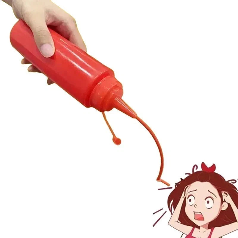 Prank Ketchup Bottle | Fake Squeeze Squirt String Gag Toy | Mess-Free Party Fun