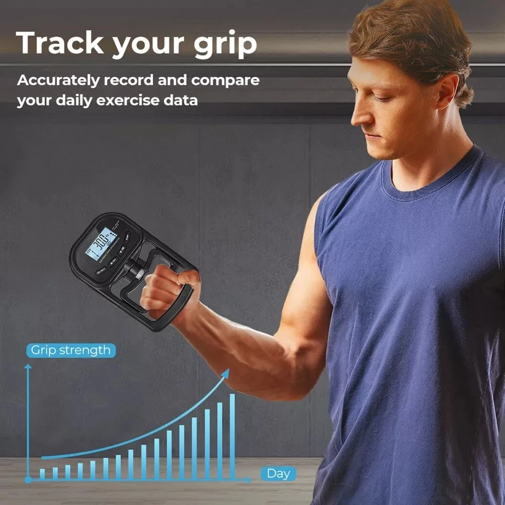 Digital Hand Grip Strength Tester | Dynamometer 180kg LCD Display 19 Profiles