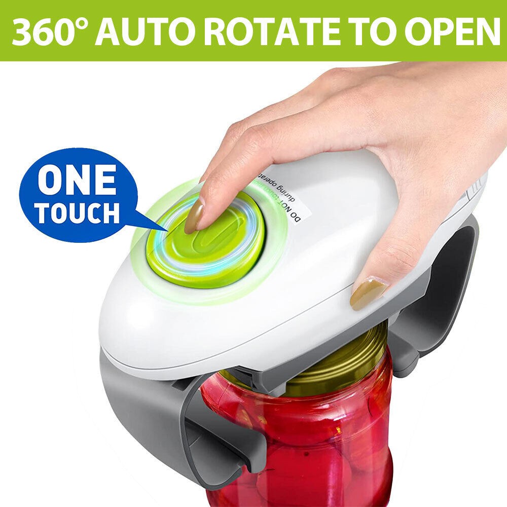 One-Touch Electric Jar Opener – Hands-Free Automatic Can & Bottle Opener