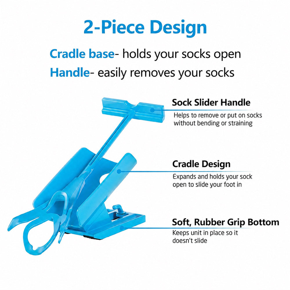 Sock Slider Easy On Easy Off Sock Aid Kit - Assistive Dressing Helper & Shoehorn Tool