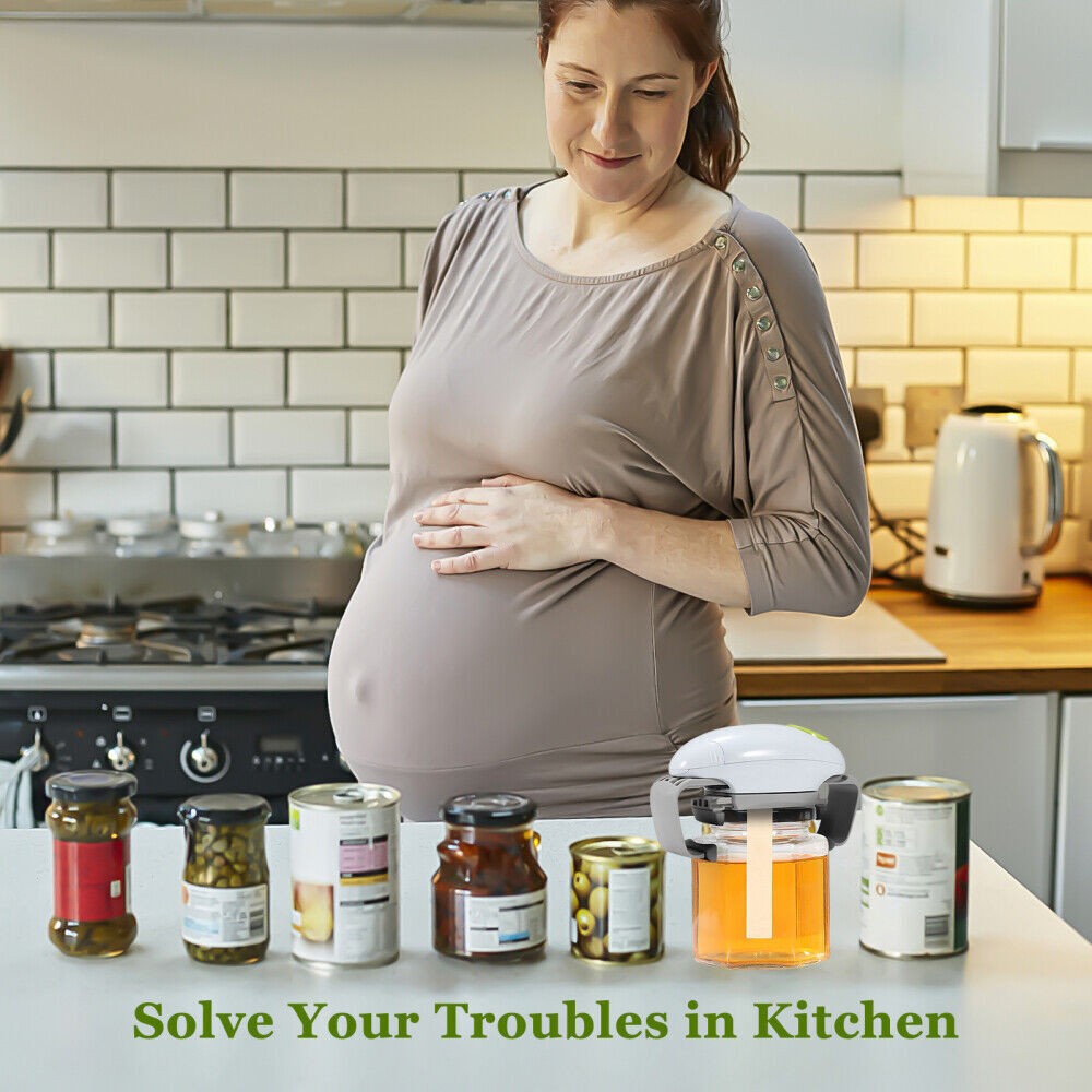 One-Touch Electric Jar Opener – Hands-Free Automatic Can & Bottle Opener