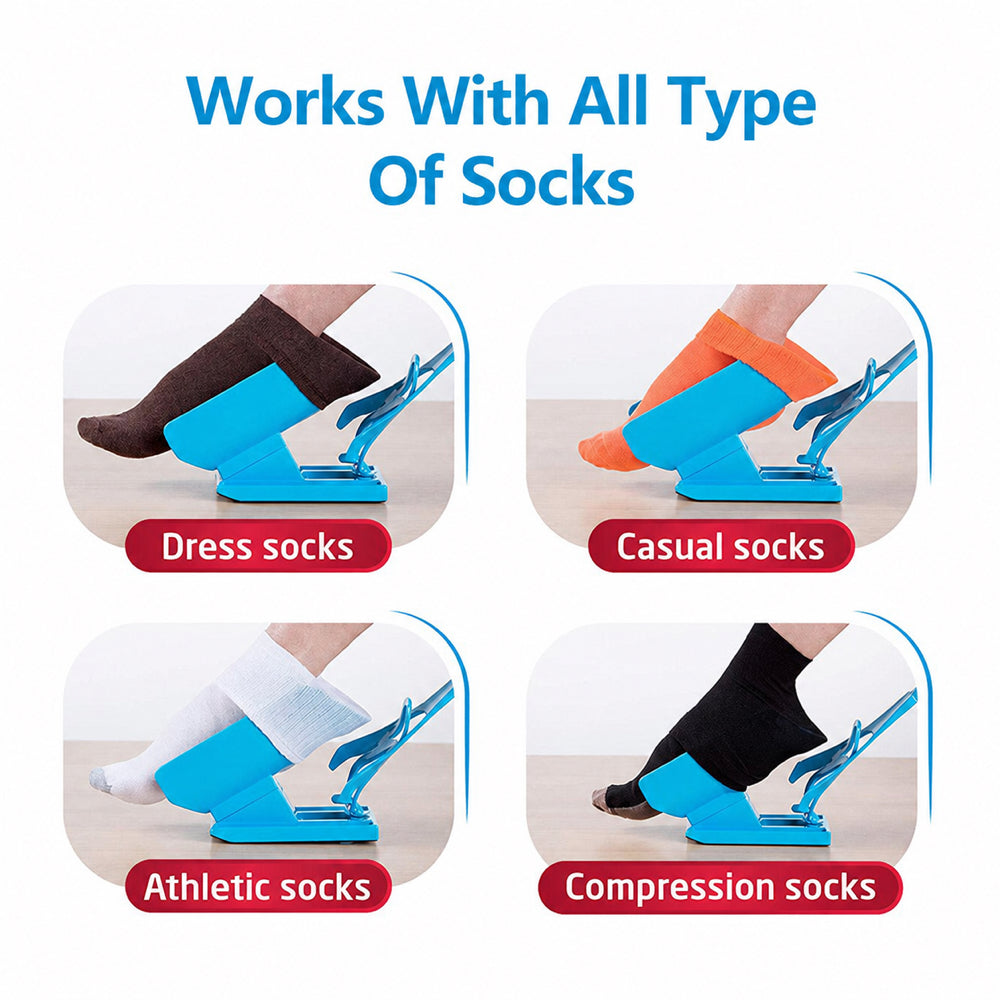 Sock Slider Easy On Easy Off Sock Aid Kit - Assistive Dressing Helper & Shoehorn Tool