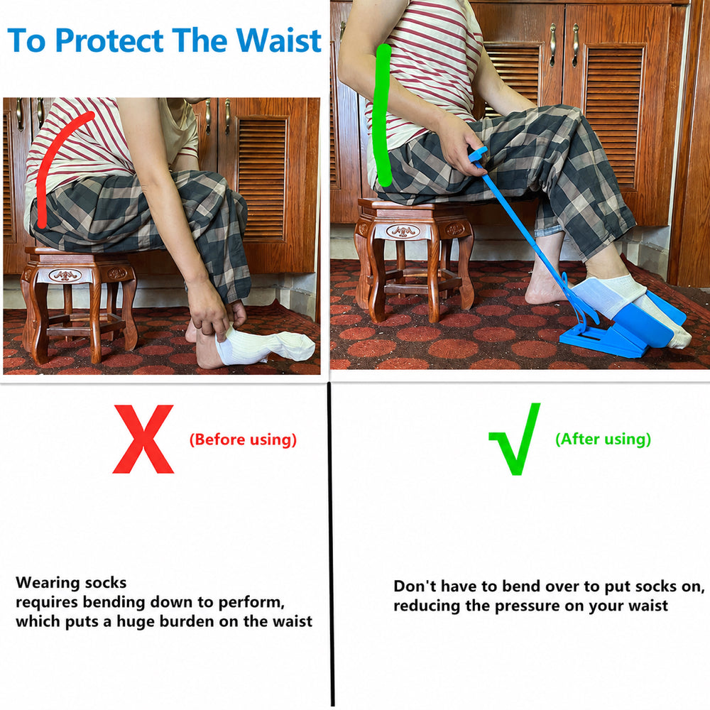 Sock Slider Easy On Easy Off Sock Aid Kit - Assistive Dressing Helper & Shoehorn Tool