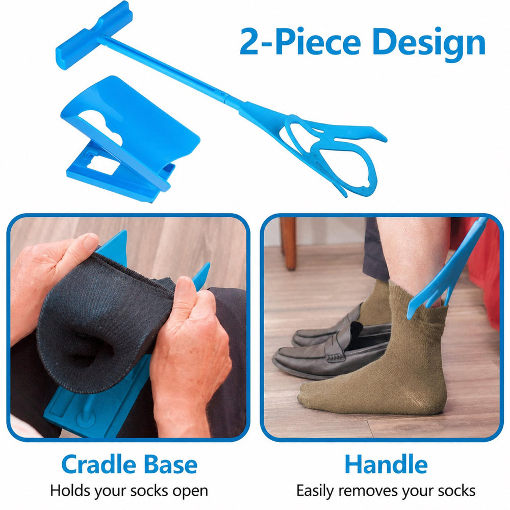Sock Slider Easy On Easy Off Sock Aid Kit - Assistive Dressing Helper & Shoehorn Tool