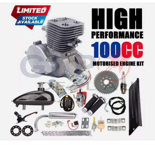 100CC Motorized Push Bike Motorised Bicycle Petrol Gas Motor Engine kit 2 Stroke
