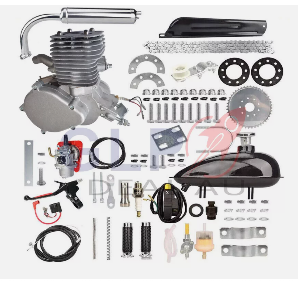 100CC Motorized Push Bike Motorised Bicycle Petrol Gas Motor Engine kit 2 Stroke