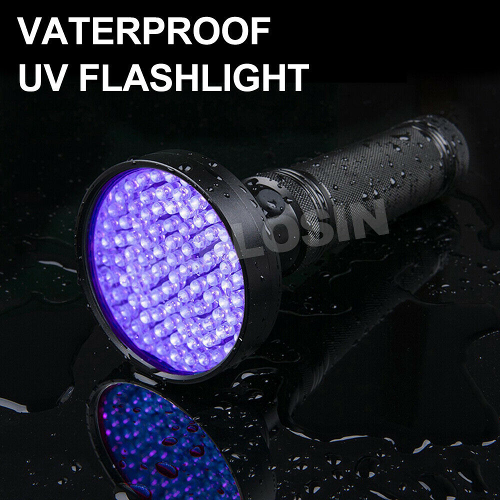 100 LED UV Torch Light Flashlight Lamp Ultraviolet Blacklight Aluminum 395 nM