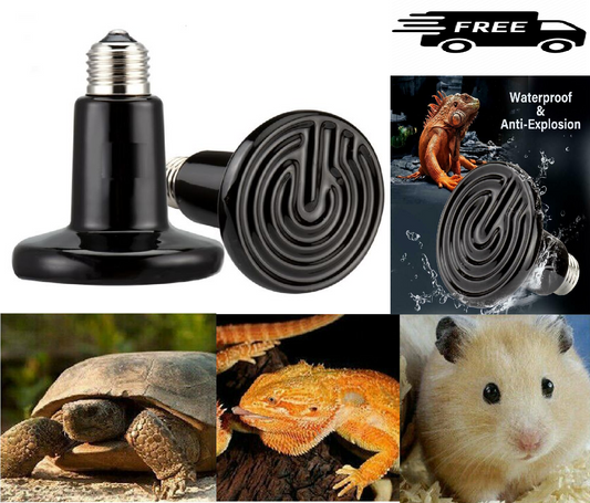 100W Black Ceramic Infrared Light Heat Emitter Lamp Bulb Reptile Snake Brooder