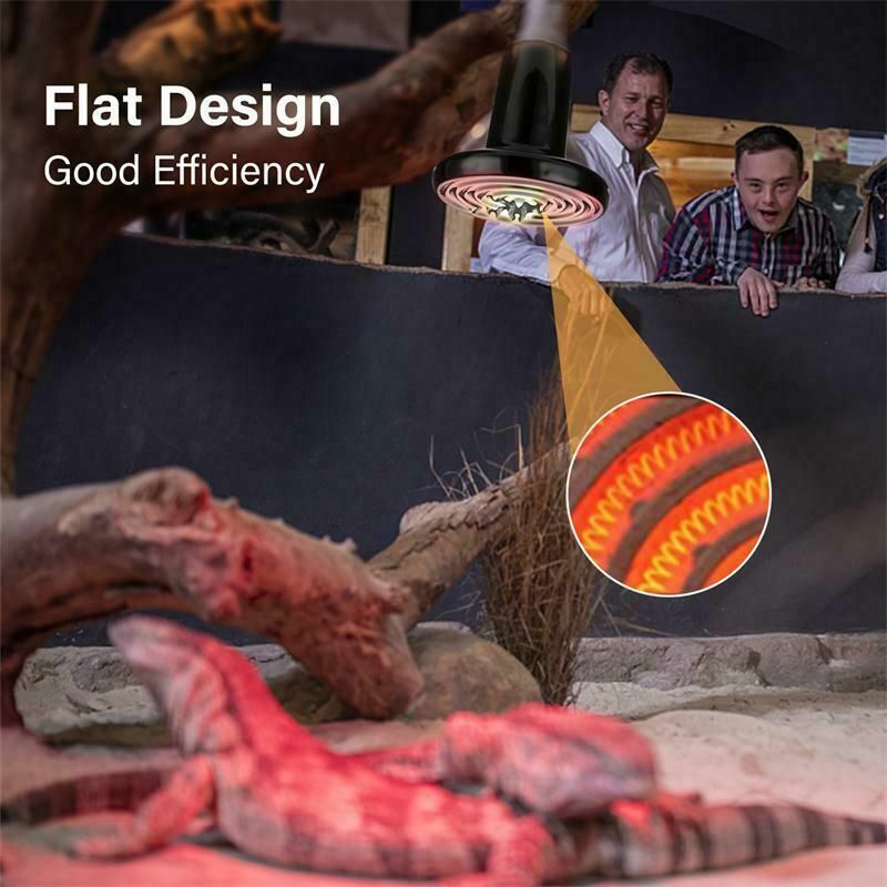 100W Black Ceramic Infrared Light Heat Emitter Lamp Bulb Reptile Snake Brooder