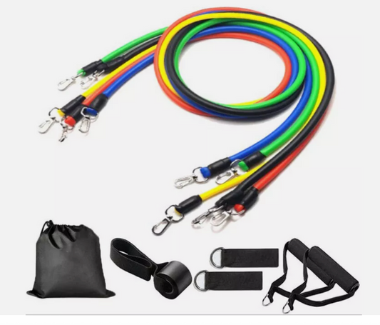 11PCS Latex Yoga Strap Resistance Bands Exercise Home Gym Tube Fitness Elastic