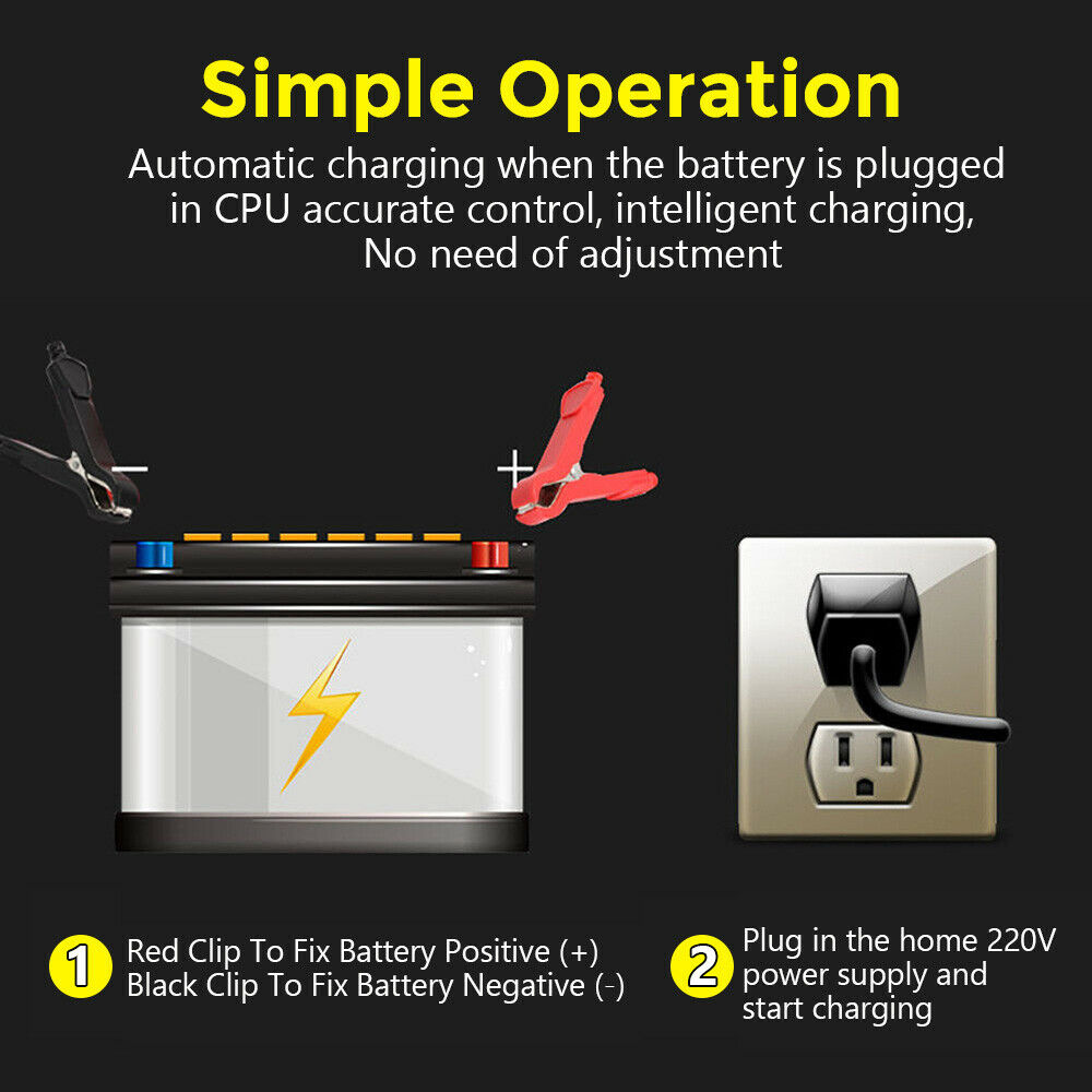 12V 6A Model 6 Stage Trickle LCD Battery Charger Bike Car Motorcycle NZ Plug