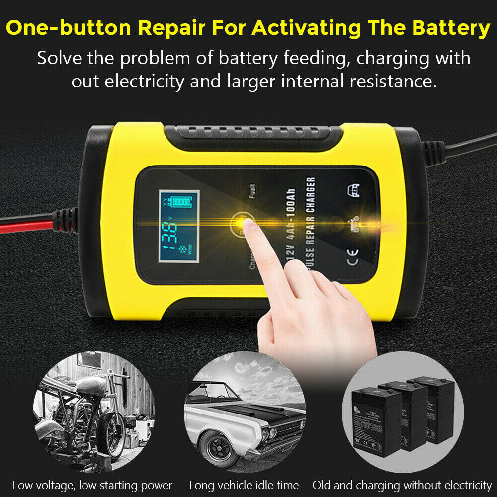 12V 6A Model 6 Stage Trickle LCD Battery Charger Bike Car Motorcycle NZ Plug