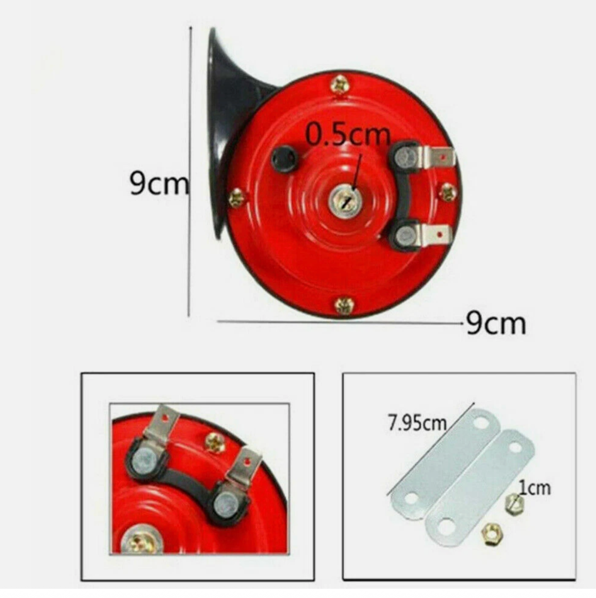 Universal 12V 300DB Super Train Horn (1 Pair) – Dual Tone High/Low Pitch Snail Air Electric Horn for Car Ute Truck SUV Motorcycle Boat