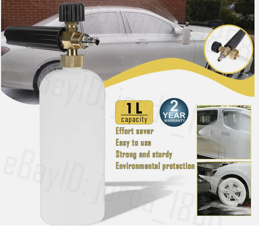 High Pressure Snow Foam Washer Gun Jet Car Wash Lance Cannon Spray Bottle Kit