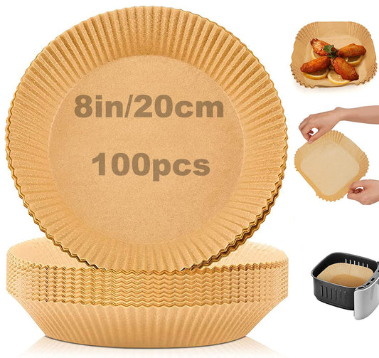 100PCs Air Fryer Disposable Paper Liner Non-Stick Baking Liners