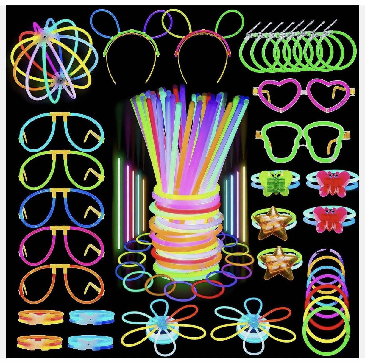 235pcs Glow Sticks Party Supplies Set 100pcs 8in Glowsticks Glow In The Dark Wed
