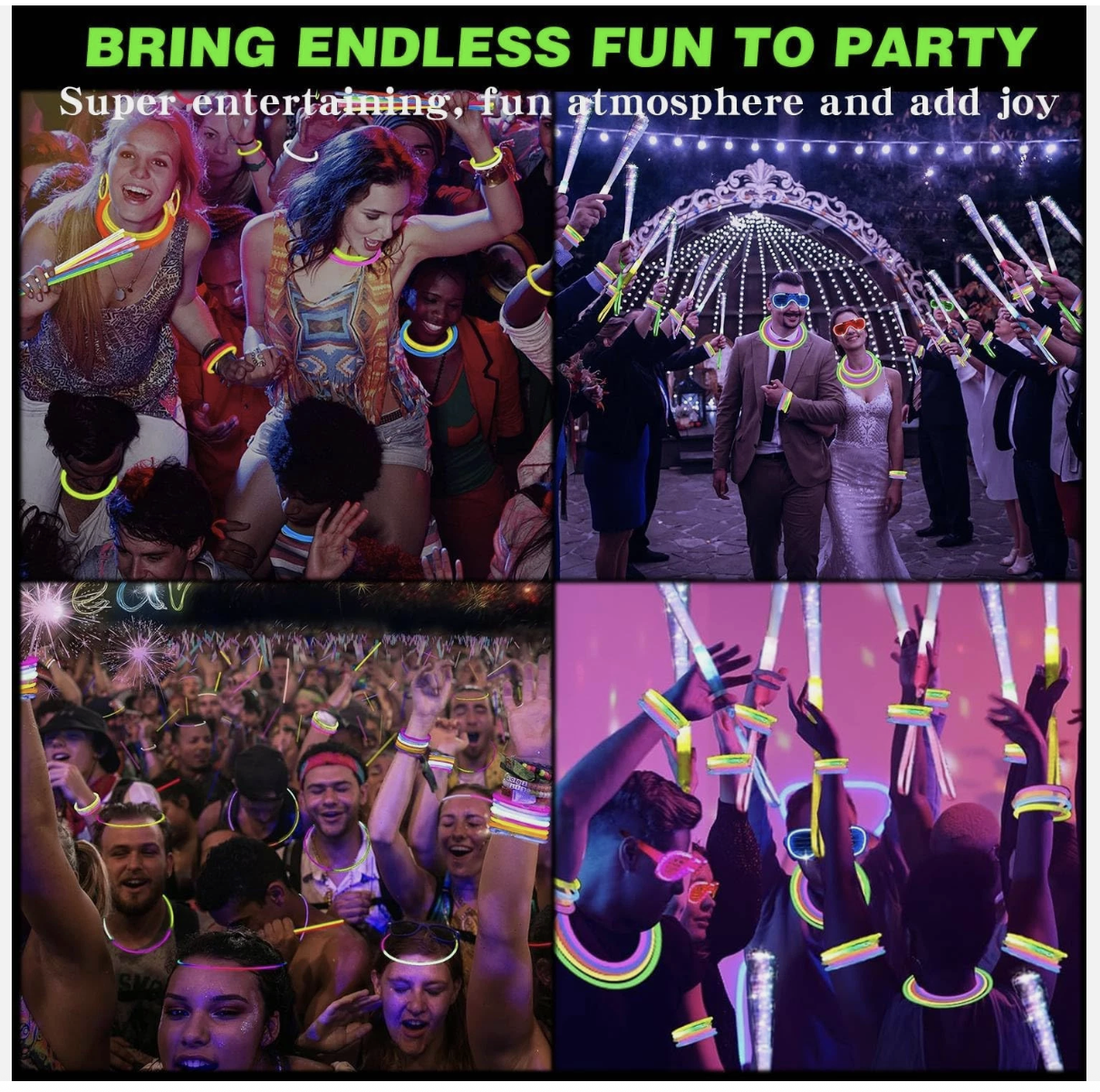 235pcs Glow Sticks Party Supplies Set 100pcs 8in Glowsticks Glow In The Dark Wed