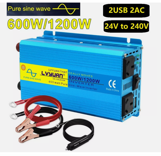 Truck 600W 1200W 24V to 240V Pure Sine Wave Power Inverter