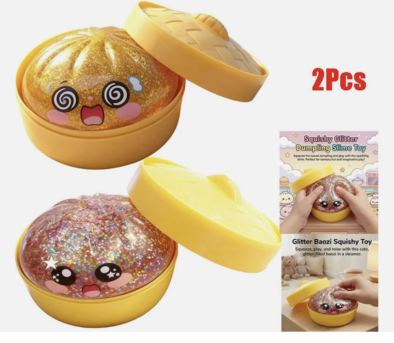 Rare Glitter Dumpling Squi-shy Toy Mystery Blind Box Bao Bun Stress Relief Toy
