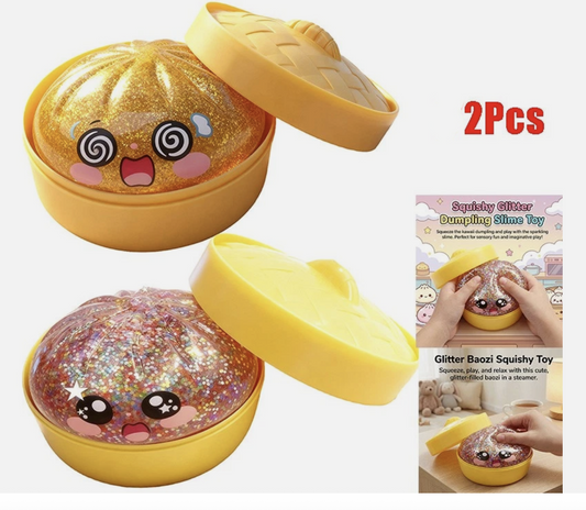 Rare Glitter Dumpling Squi-shy Toy Mystery Blind Box Bao Bun Stress Relief Toy