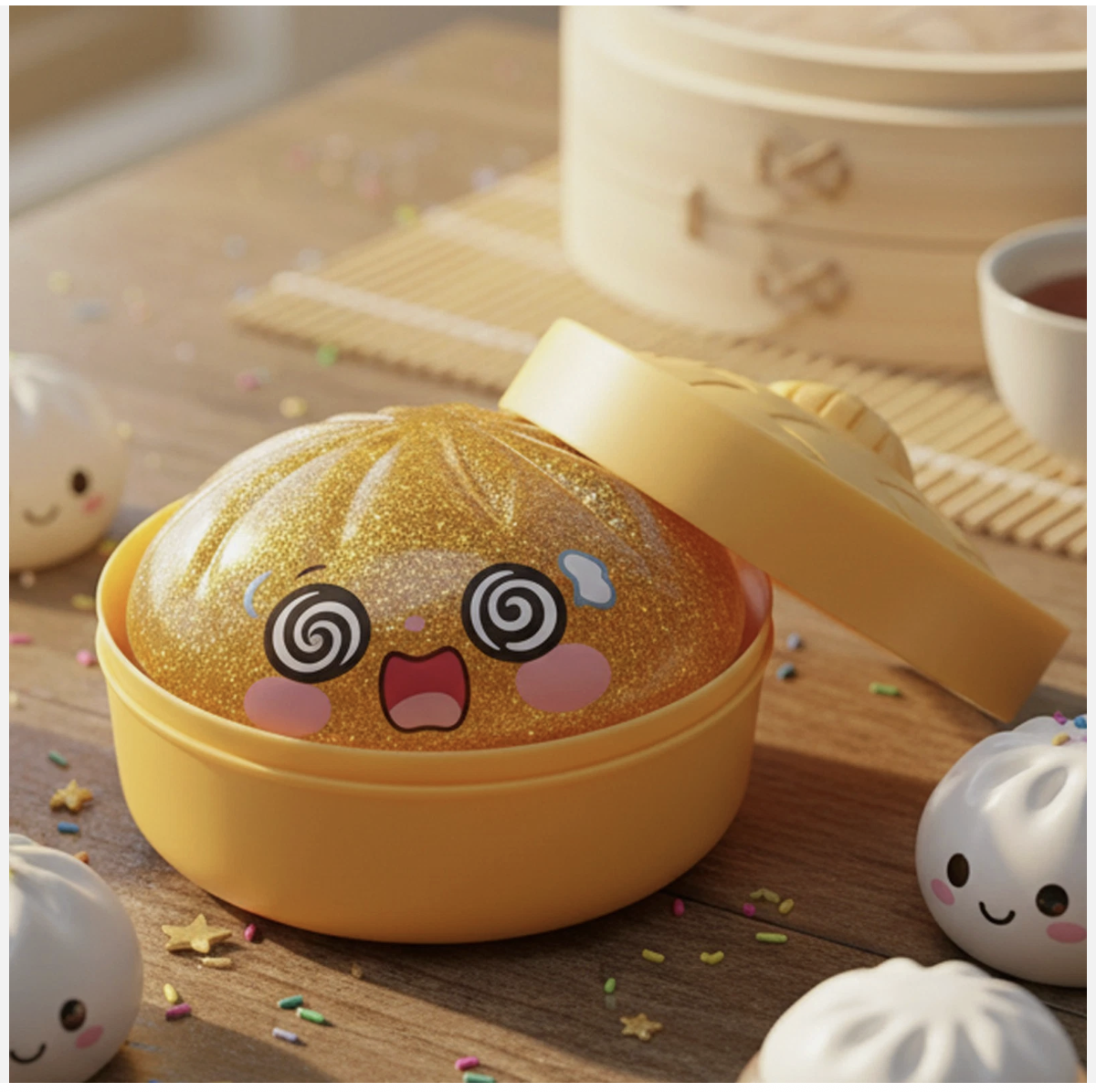 Rare Glitter Dumpling Squi-shy Toy Mystery Blind Box Bao Bun Stress Relief Toy