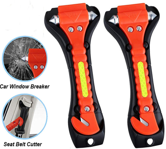 2X Car Emergency Hammer Window Glass Breaker Seat Belt Cutter Safety Escape Tool