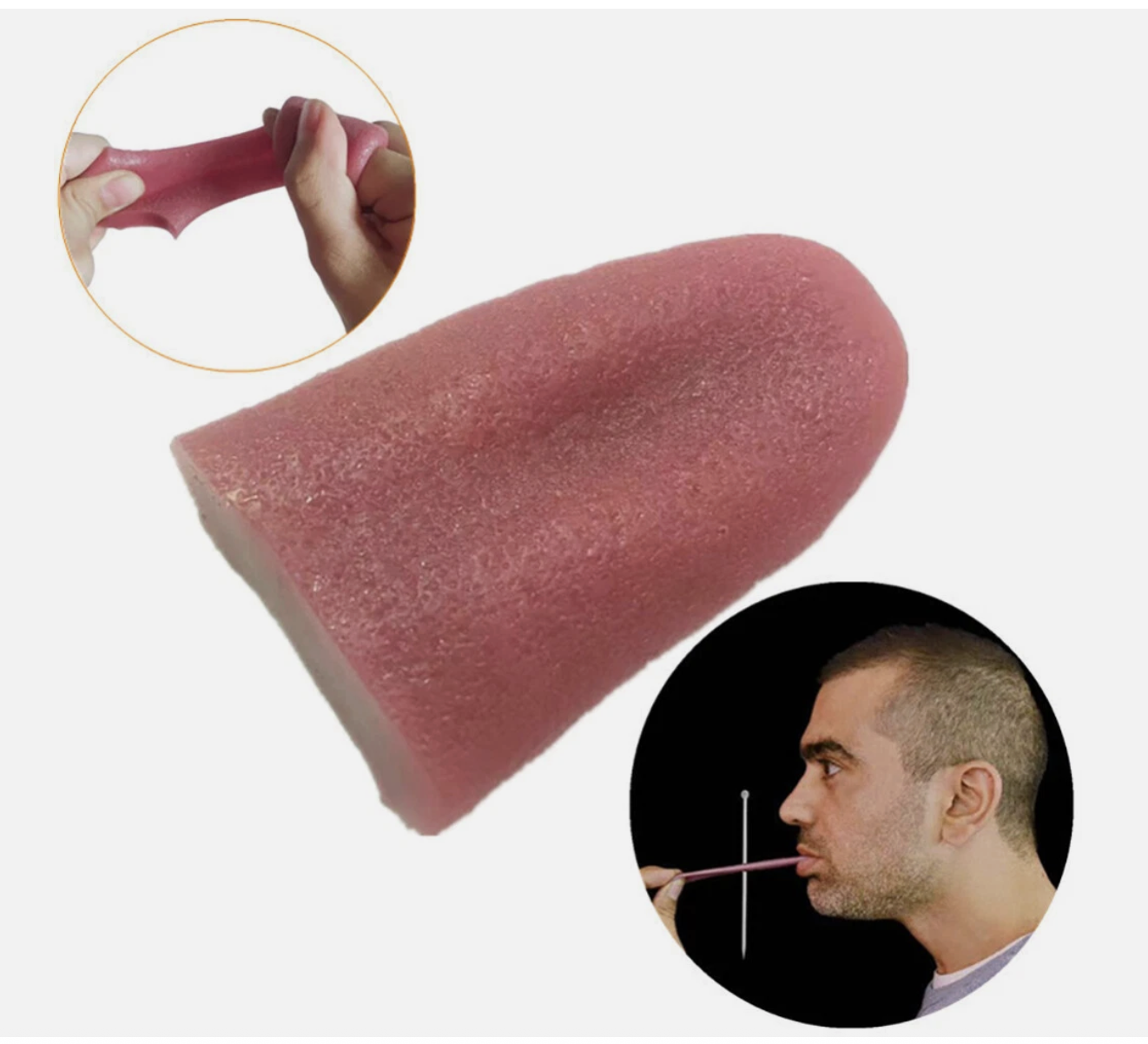 2Pack Realistic Fake Tongue Stretch Gag Joke Prank Magic Trick Scary Funny Toy