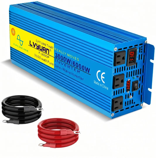 3000W 6000WPure Sine Wave Inverter 12V to 240V 6000W Peak NZ Stock