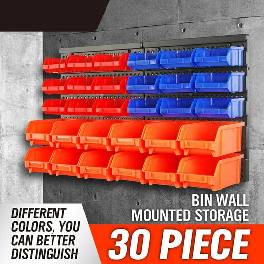 Storage Bin Rack Wall Mounted Tools Shelves Organizer Workshop Garage Nut Holder
