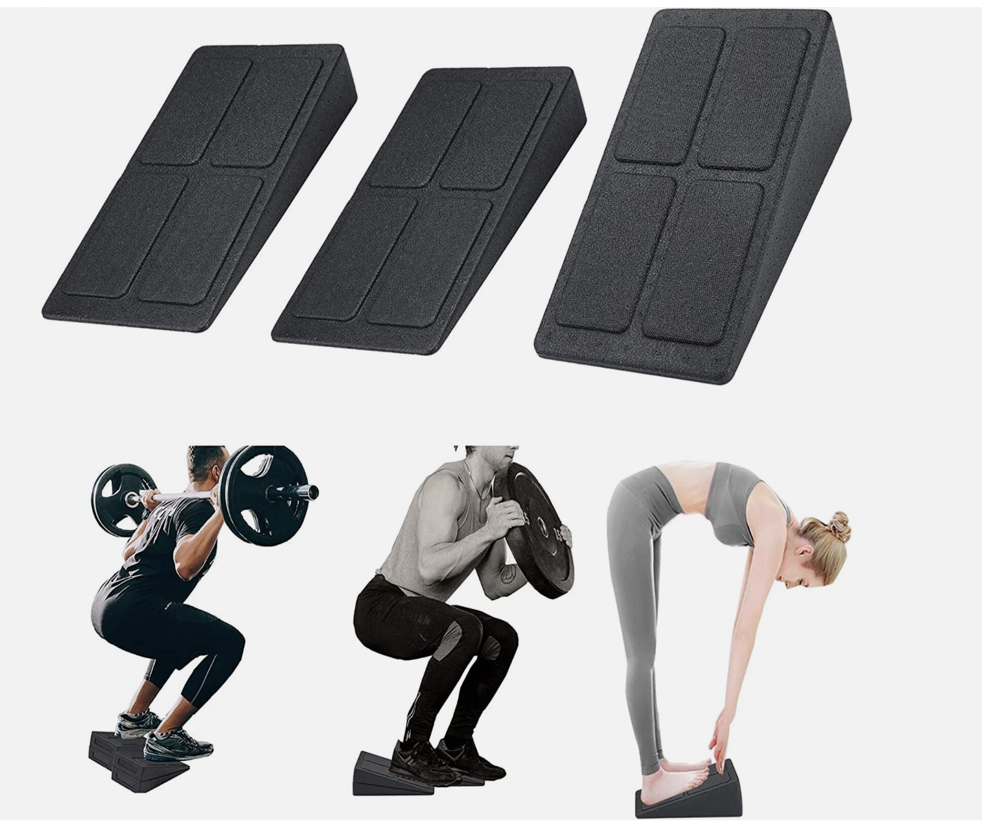 3pcs Wedge Stretch Slant Squat Board Slanting Yoga Block Exercise Gym Fitness