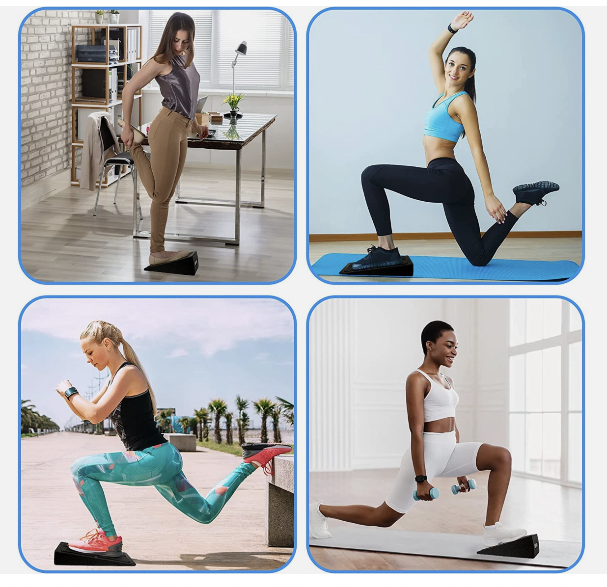 3pcs Wedge Stretch Slant Squat Board Slanting Yoga Block Exercise Gym Fitness