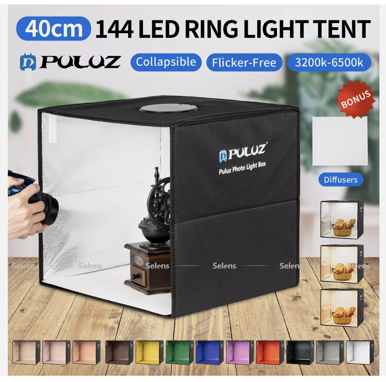 40cm Photography Large LED Light Box Tent Backdrop Foldable Studio Photo