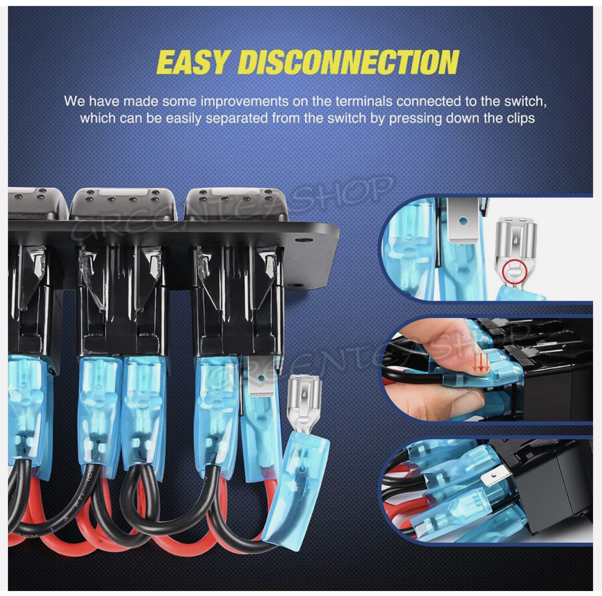 4 Gang 12V Switch Panel Control Dual USB ON OFF Toggle for Car Truck Marine Boat