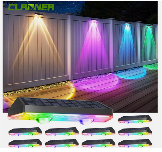 4xSuper Bright Solar Powered Door Fence Wall Lights LED Outdoor Garden Patio Lamp