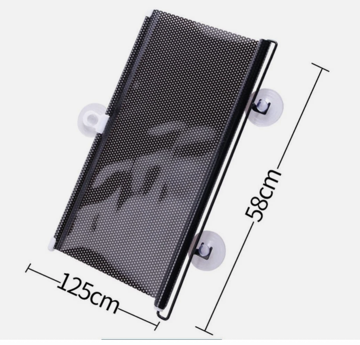 PVC Retractable Car Window Sun Shade Visor Windshield Roller Blind 125x58cm