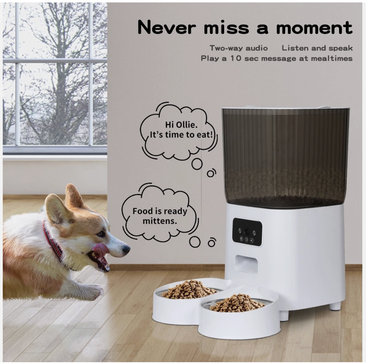 5L Automatic Pet Feeder Double Camera Cat Dog Smart Wifi App Food Dispenser