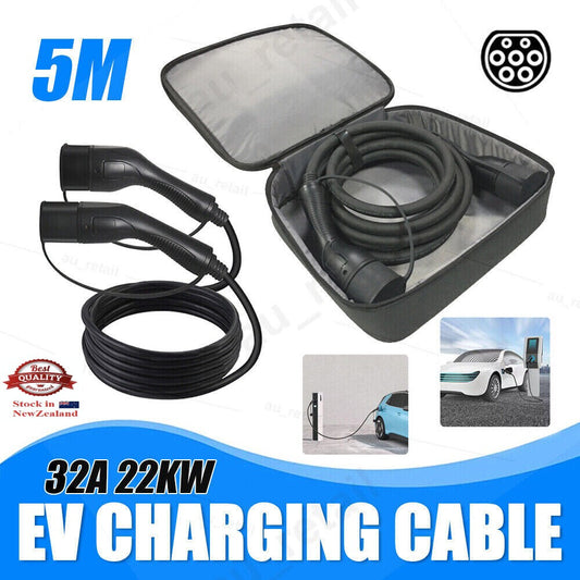 EV Power Type 2 to Type 2 Charging Cable 32A 22kW 3-Phase BYD Atto 3 Tesla MG4