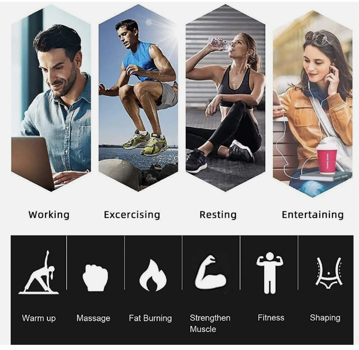 Ab Stimulator EMS Toner Massager Abdominal Trainer Muscle Fitness Body Exercise