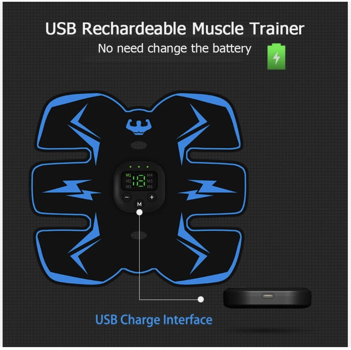 Ab Stimulator EMS Toner Massager Abdominal Trainer Muscle Fitness Body Exercise