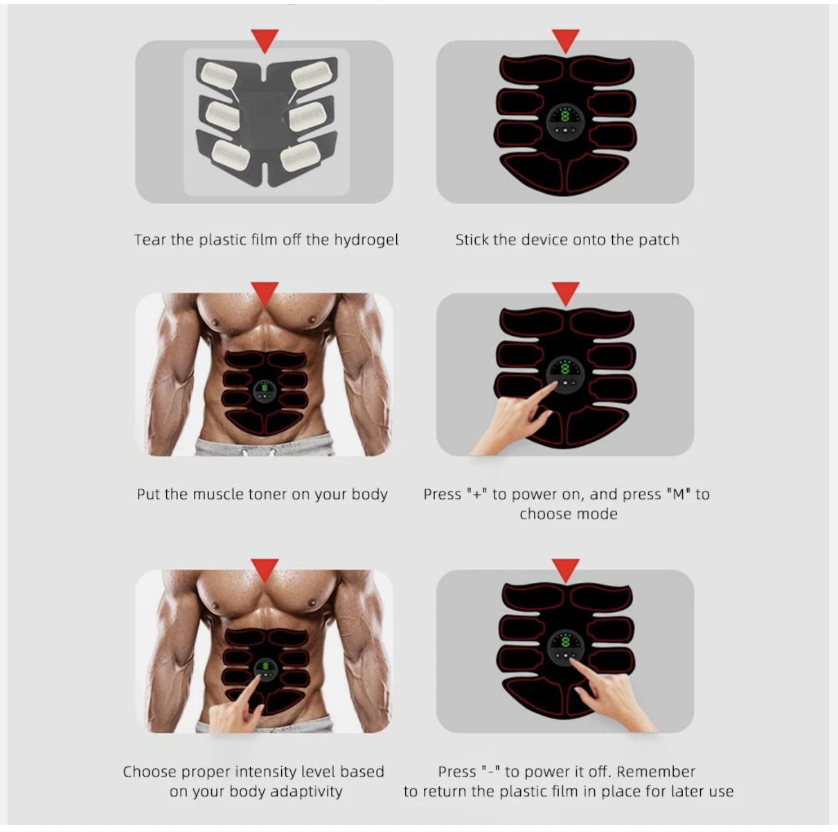 Ab Stimulator EMS Toner Massager Abdominal Trainer Muscle Fitness Body Exercise