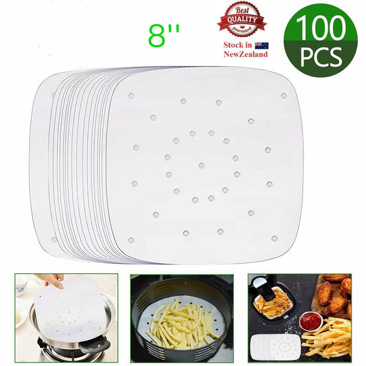 100pcs Air Fryer Liners Perforated Parchment Paper Square Non-Stick A