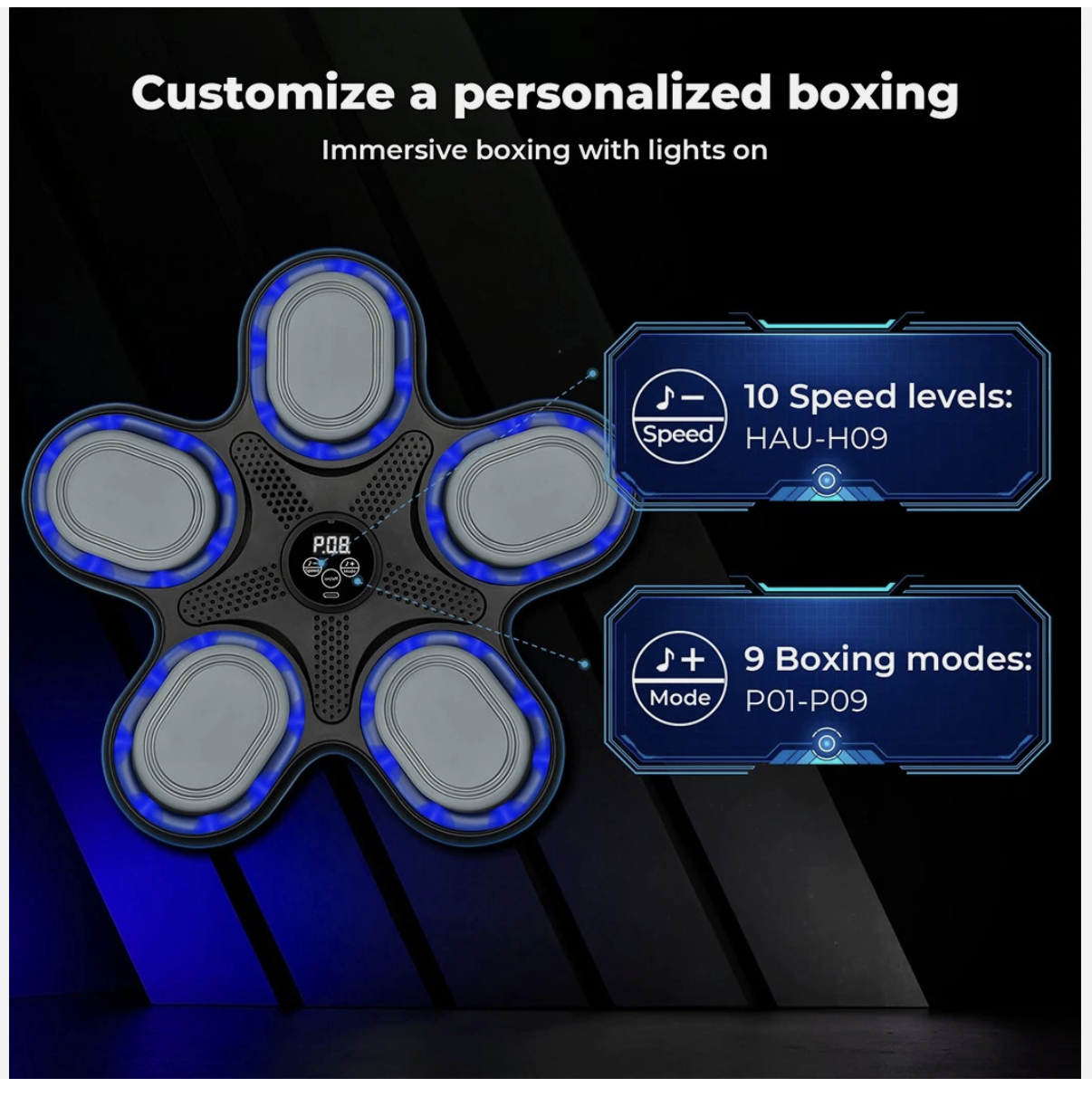 Music Boxing Machine Boxing Gloves Wall Mounted Punching Bluetooth Kids
